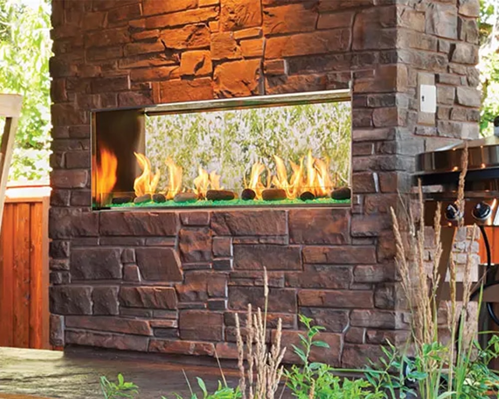 Lanai See-Through Gas Fireplace