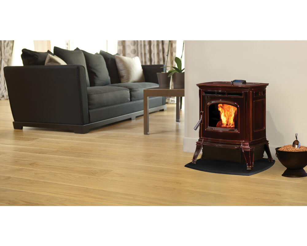 Absolute43 Porcelain Majolica Brown Pellet Stove