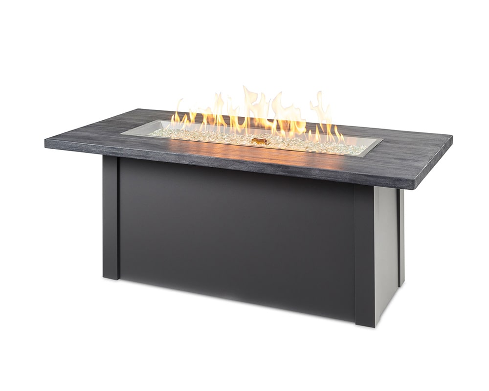 Carbon Grey Havenwood Linear Gas Fire Pit Table with Graphite Grey Base