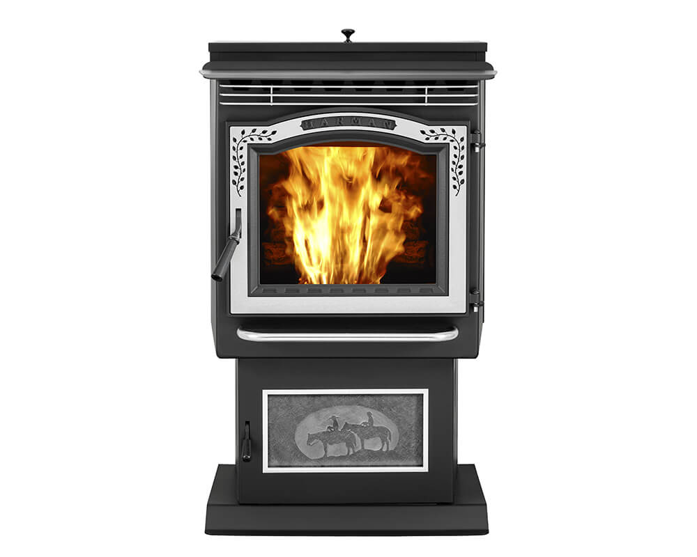 P68 Black with Door Pellet Stove