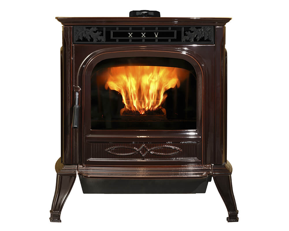 XXV-TC Porcelain Majolica Brown Pellet Stove