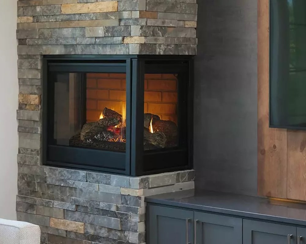 Corner See-Through Gas Fireplace