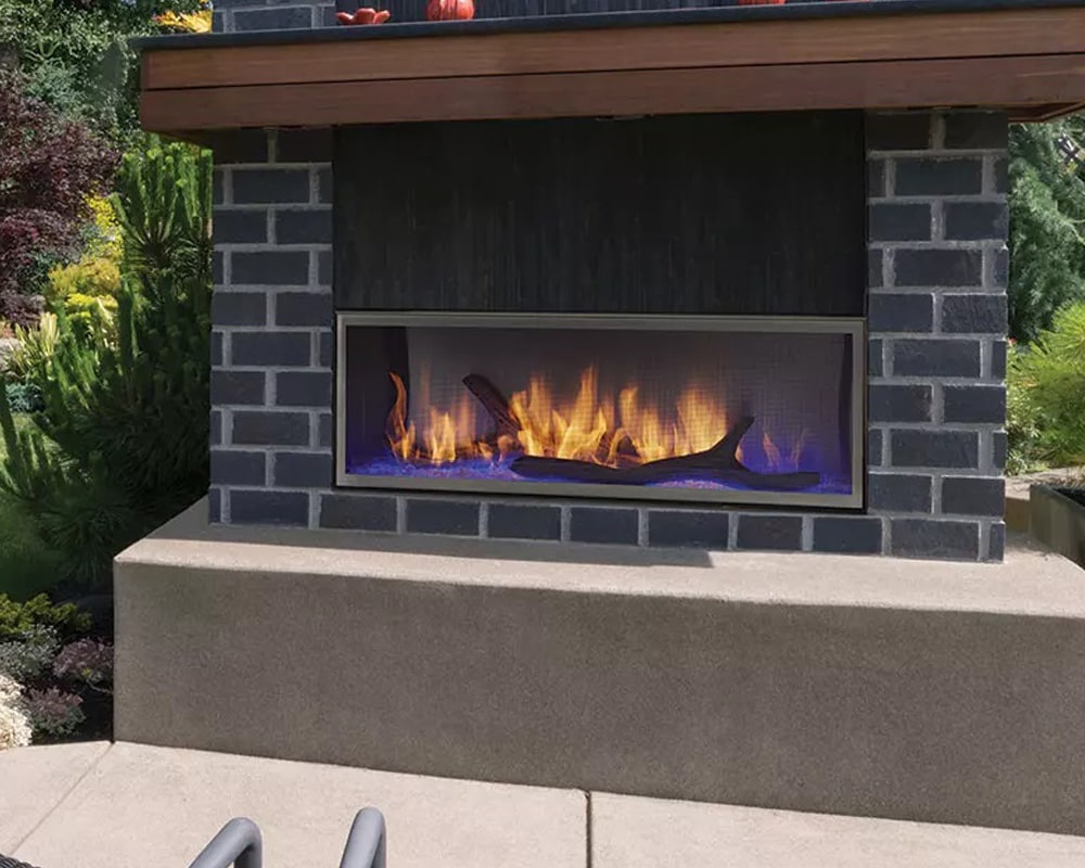 installed in backyard Lanai Outdoor Gas Fireplace